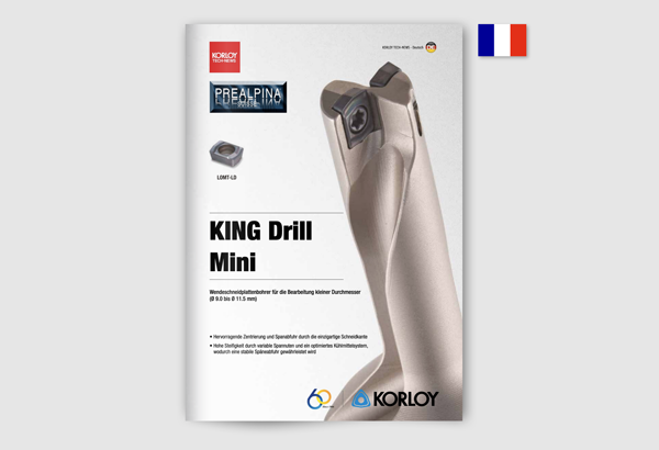 Foret à plaquettes amovibles Korloy King Drill Mini pour petits diamètres