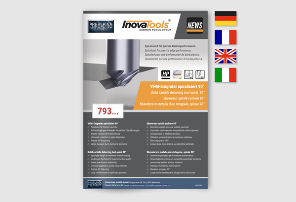 Inovatools - Art. 793... VHM-Entgrater spiralisiert 90°