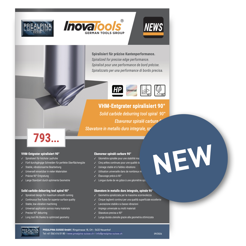 Inovatools - Art. 793... VHM-Entgrater spiralisiert 90°